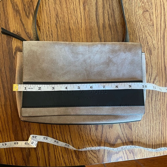 Rag and Bone Aston Mini Crossbody Stone Grey and Black Logo Suede Leather Womens - Picture 9 of 16